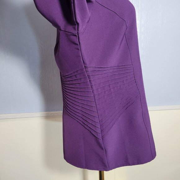 Dressbarn Medium Deep Purple Semi Fitted Button Up Longsleeve Dressy Office Top - Picture 3 of 11